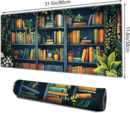 Mouse Pad For Gaming,Forest Background Pattern XXL XL Large Mouse Mat Long Extended MousePad Desk Mat Non-Slip Rubber Mice Pads Stitched Edges Thin (31.5 x 11.8 x 0.12 Inches) Tree
