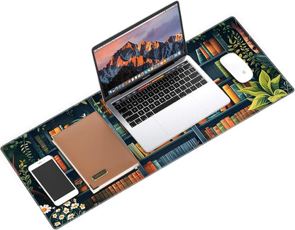 Mouse Pad For Gaming,Forest Background Pattern XXL XL Large Mouse Mat Long Extended MousePad Desk Mat Non-Slip Rubber Mice Pads Stitched Edges Thin (31.5 x 11.8 x 0.12 Inches) Tree