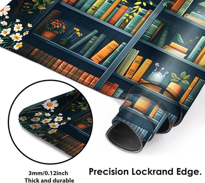 Mouse Pad For Gaming,Forest Background Pattern XXL XL Large Mouse Mat Long Extended MousePad Desk Mat Non-Slip Rubber Mice Pads Stitched Edges Thin (31.5 x 11.8 x 0.12 Inches) Tree