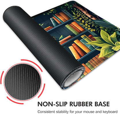 Mouse Pad For Gaming,Forest Background Pattern XXL XL Large Mouse Mat Long Extended MousePad Desk Mat Non-Slip Rubber Mice Pads Stitched Edges Thin (31.5 x 11.8 x 0.12 Inches) Tree