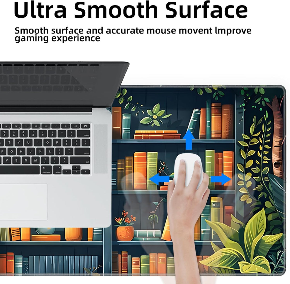 Mouse Pad For Gaming,Forest Background Pattern XXL XL Large Mouse Mat Long Extended MousePad Desk Mat Non-Slip Rubber Mice Pads Stitched Edges Thin (31.5 x 11.8 x 0.12 Inches) Tree
