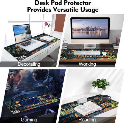 Mouse Pad For Gaming,Forest Background Pattern XXL XL Large Mouse Mat Long Extended MousePad Desk Mat Non-Slip Rubber Mice Pads Stitched Edges Thin (31.5 x 11.8 x 0.12 Inches) Tree