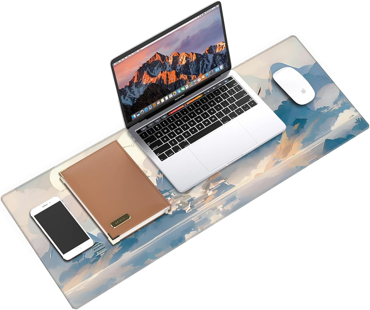 Mouse Pad For Gaming,Forest Background Pattern XXL XL Large Mouse Mat Long Extended MousePad Desk Mat Non-Slip Rubber Mice Pads Stitched Edges Thin (31.5 x 11.8 x 0.12 Inches) Tree