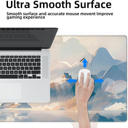 Mouse Pad For Gaming,Forest Background Pattern XXL XL Large Mouse Mat Long Extended MousePad Desk Mat Non-Slip Rubber Mice Pads Stitched Edges Thin (31.5 x 11.8 x 0.12 Inches) Tree