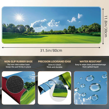 Mouse Pad For Gaming,Forest Background Pattern XXL XL Large Mouse Mat Long Extended MousePad Desk Mat Non-Slip Rubber Mice Pads Stitched Edges Thin (31.5 x 11.8 x 0.12 Inches) Tree