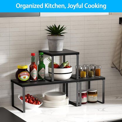Countertop Shelf, Kitchen Counter Organizer, Adjustable, Stackable