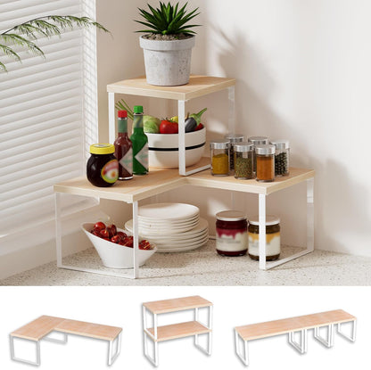 Countertop Shelf, Kitchen Counter Organizer, Adjustable, Stackable