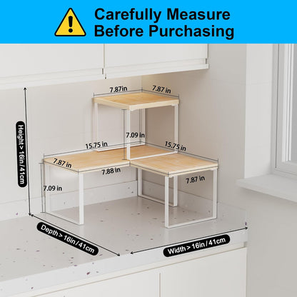 Countertop Shelf, Kitchen Counter Organizer, Adjustable, Stackable