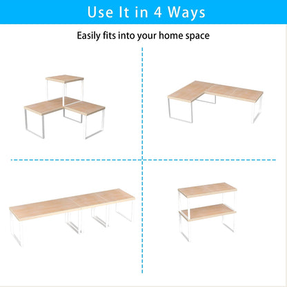 Countertop Shelf, Kitchen Counter Organizer, Adjustable, Stackable
