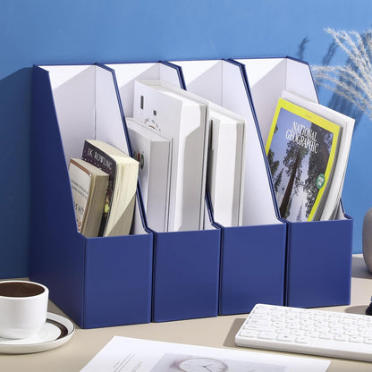 Magazine Holder Set of 6 Cardboard File Holder Desk, Sage Green