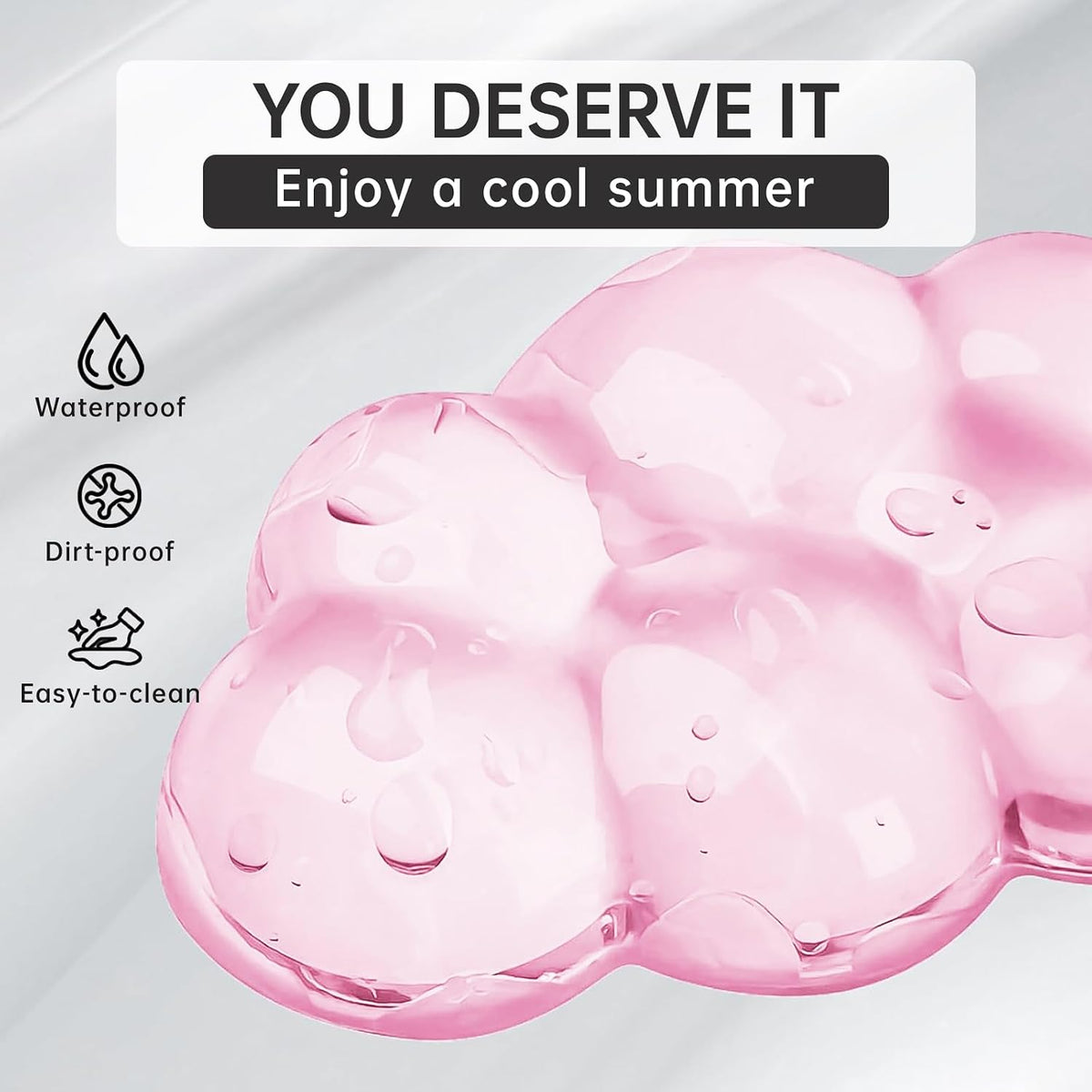 Mouse Pad with Wrist Rest, Soft Cloud Gel Keyboard Mouse Pad Set with Hand Wrist Support, Cute Non Slip Office Desk Accessories for Comfort/Pain Relief/Computer/Laptop (Pink Cloud)