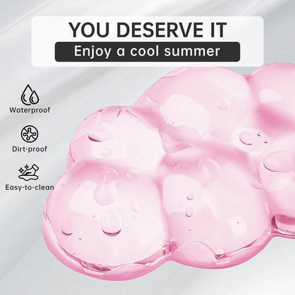 Mouse Pad with Wrist Rest, Soft Cloud Gel Keyboard Mouse Pad Set with Hand Wrist Support, Cute Non Slip Office Desk Accessories for Comfort/Pain Relief/Computer/Laptop (Pink Cloud)