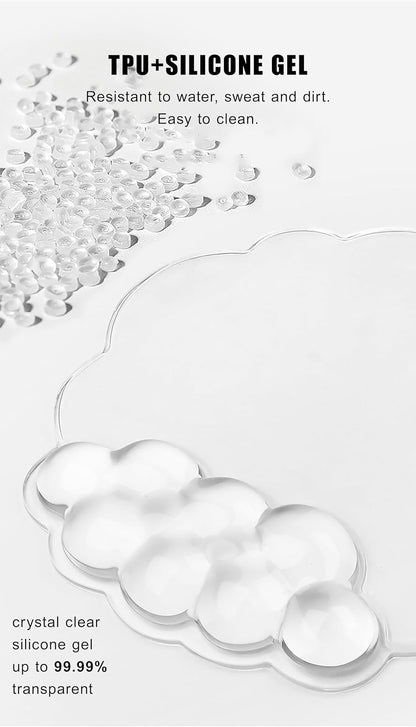 Mouse Pad with Wrist Rest, Soft Cloud Gel Keyboard Mouse Pad Set with Hand Wrist Support, Cute Non Slip Office Desk Accessories for Comfort/Pain Relief/Computer/Laptop (Pink Cloud)