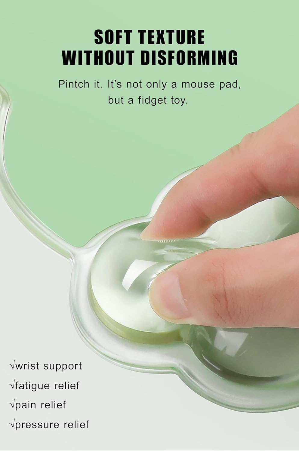 Mouse Pad with Wrist Rest, Soft Cloud Gel Keyboard Mouse Pad Set with Hand Wrist Support, Cute Non Slip Office Desk Accessories for Comfort/Pain Relief/Computer/Laptop (Pink Cloud)
