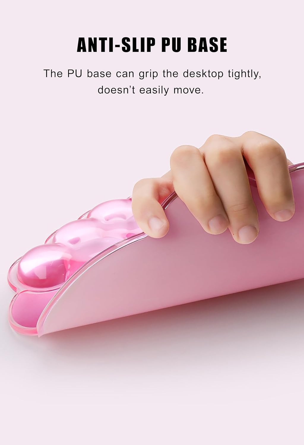 Mouse Pad with Wrist Rest, Soft Cloud Gel Keyboard Mouse Pad Set with Hand Wrist Support, Cute Non Slip Office Desk Accessories for Comfort/Pain Relief/Computer/Laptop (Pink Cloud)