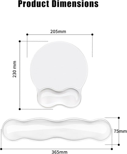 Mouse Pad with Wrist Rest, Soft Cloud Gel Keyboard Mouse Pad Set with Hand Wrist Support, Cute Non Slip Office Desk Accessories for Comfort/Pain Relief/Computer/Laptop (Pink Cloud)