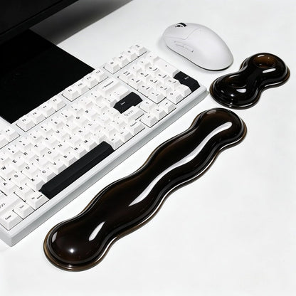 Mouse Pad with Wrist Rest, Soft Cloud Gel Keyboard Mouse Pad Set with Hand Wrist Support, Cute Non Slip Office Desk Accessories for Comfort/Pain Relief/Computer/Laptop (Pink Cloud)