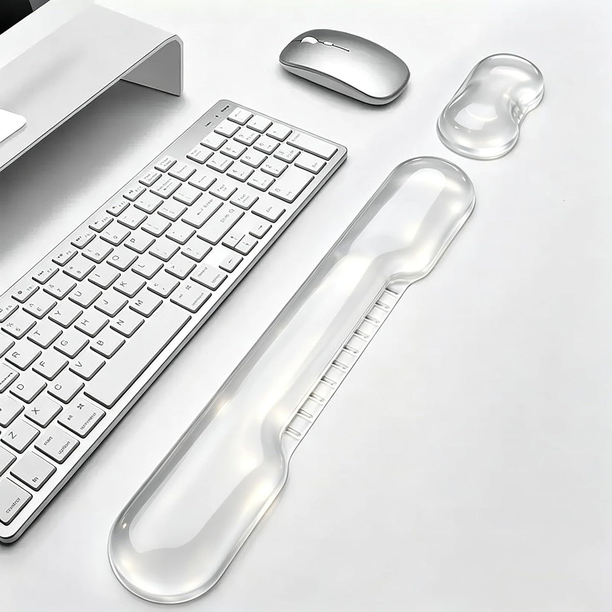 Mouse Pad with Wrist Rest, Soft Cloud Gel Keyboard Mouse Pad Set with Hand Wrist Support, Cute Non Slip Office Desk Accessories for Comfort/Pain Relief/Computer/Laptop (Pink Cloud)