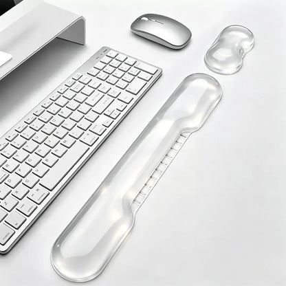 Mouse Pad with Wrist Rest, Soft Cloud Gel Keyboard Mouse Pad Set with Hand Wrist Support, Cute Non Slip Office Desk Accessories for Comfort/Pain Relief/Computer/Laptop (Pink Cloud)