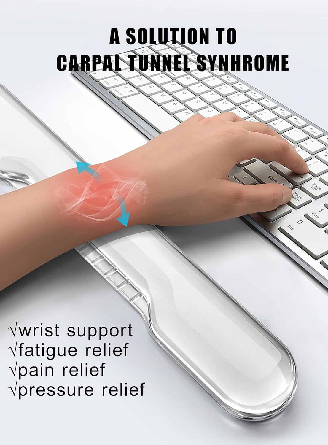 Mouse Pad with Wrist Rest, Soft Cloud Gel Keyboard Mouse Pad Set with Hand Wrist Support, Cute Non Slip Office Desk Accessories for Comfort/Pain Relief/Computer/Laptop (Pink Cloud)