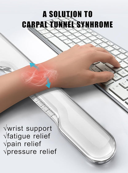 Mouse Pad with Wrist Rest, Soft Cloud Gel Keyboard Mouse Pad Set with Hand Wrist Support, Cute Non Slip Office Desk Accessories for Comfort/Pain Relief/Computer/Laptop (Pink Cloud)