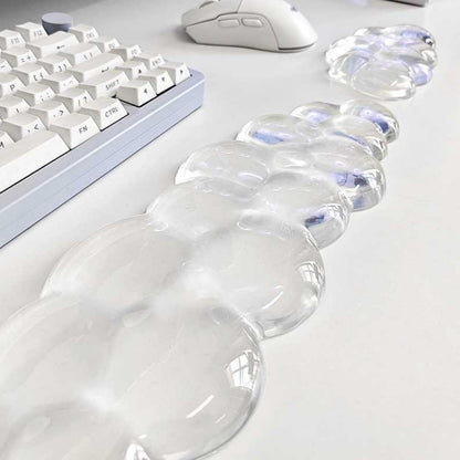 Mouse Pad with Wrist Rest, Soft Cloud Gel Keyboard Mouse Pad Set with Hand Wrist Support, Cute Non Slip Office Desk Accessories for Comfort/Pain Relief/Computer/Laptop (Pink Cloud)
