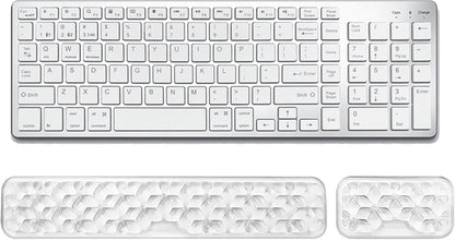 Mouse Pad with Wrist Rest, Soft Cloud Gel Keyboard Mouse Pad Set with Hand Wrist Support, Cute Non Slip Office Desk Accessories for Comfort/Pain Relief/Computer/Laptop (Pink Cloud)