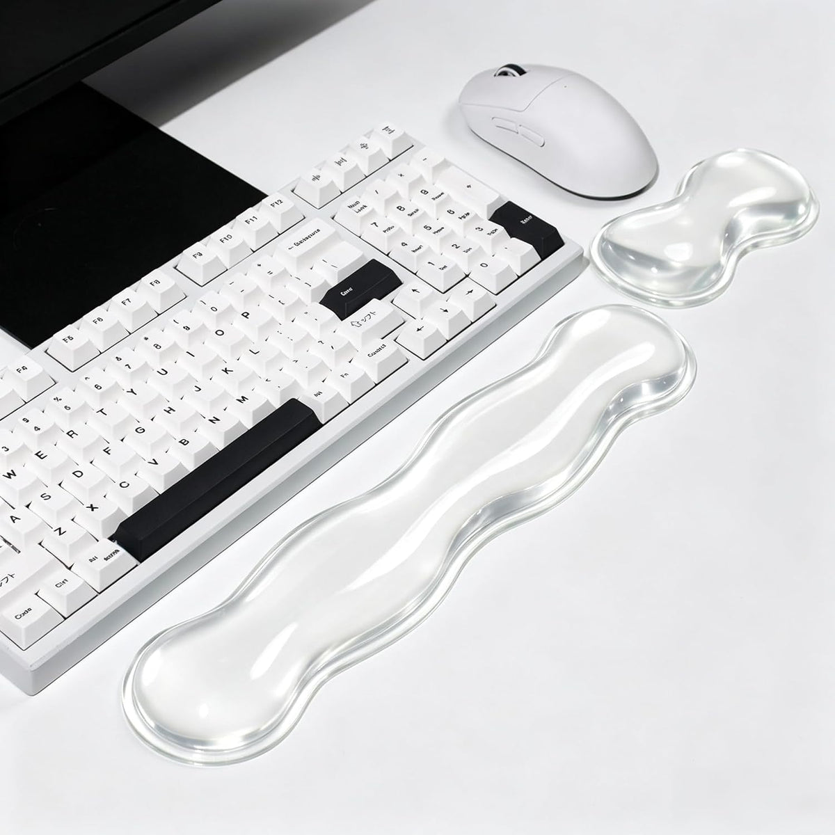 Mouse Pad with Wrist Rest, Soft Cloud Gel Keyboard Mouse Pad Set with Hand Wrist Support, Cute Non Slip Office Desk Accessories for Comfort/Pain Relief/Computer/Laptop (Pink Cloud)