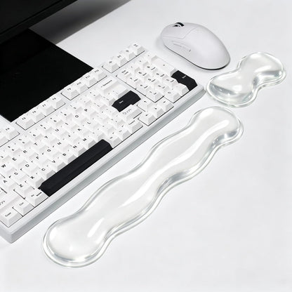 Mouse Pad with Wrist Rest, Soft Cloud Gel Keyboard Mouse Pad Set with Hand Wrist Support, Cute Non Slip Office Desk Accessories for Comfort/Pain Relief/Computer/Laptop (Pink Cloud)