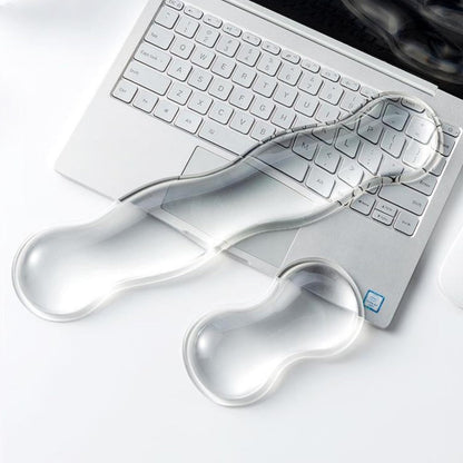 Mouse Pad with Wrist Rest, Soft Cloud Gel Keyboard Mouse Pad Set with Hand Wrist Support, Cute Non Slip Office Desk Accessories for Comfort/Pain Relief/Computer/Laptop (Pink Cloud)