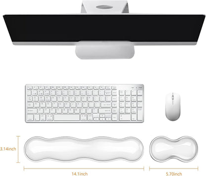 Mouse Pad with Wrist Rest, Soft Cloud Gel Keyboard Mouse Pad Set with Hand Wrist Support, Cute Non Slip Office Desk Accessories for Comfort/Pain Relief/Computer/Laptop (Pink Cloud)