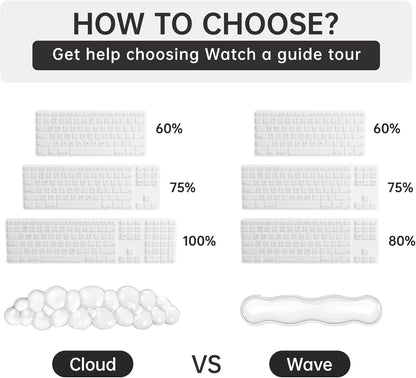 Mouse Pad with Wrist Rest, Soft Cloud Gel Keyboard Mouse Pad Set with Hand Wrist Support, Cute Non Slip Office Desk Accessories for Comfort/Pain Relief/Computer/Laptop (Pink Cloud)
