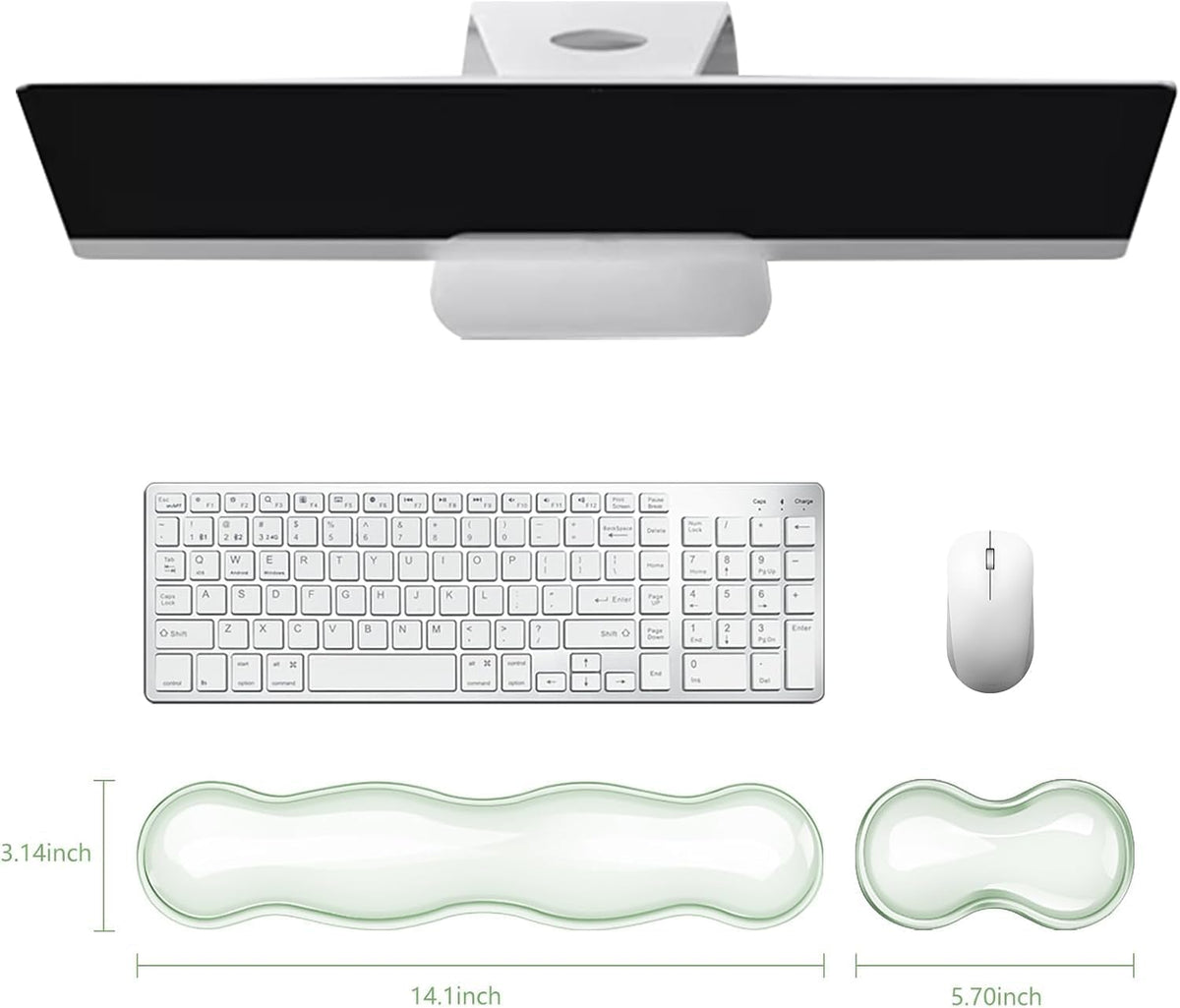 Mouse Pad with Wrist Rest, Soft Cloud Gel Keyboard Mouse Pad Set with Hand Wrist Support, Cute Non Slip Office Desk Accessories for Comfort/Pain Relief/Computer/Laptop (Pink Cloud)