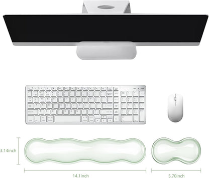 Mouse Pad with Wrist Rest, Soft Cloud Gel Keyboard Mouse Pad Set with Hand Wrist Support, Cute Non Slip Office Desk Accessories for Comfort/Pain Relief/Computer/Laptop (Pink Cloud)