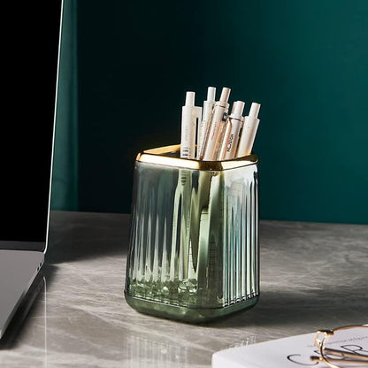 Green Plastic Pen Holder for Desk, Pencil Organizer Cup for Desk & Office