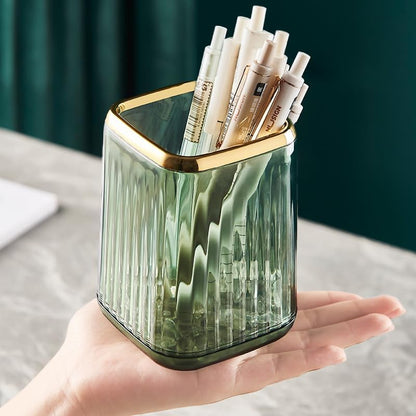 Green Plastic Pen Holder for Desk, Pencil Organizer Cup for Desk & Office