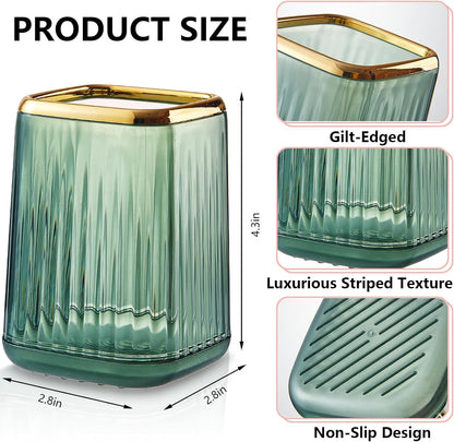 Green Plastic Pen Holder for Desk, Pencil Organizer Cup for Desk & Office