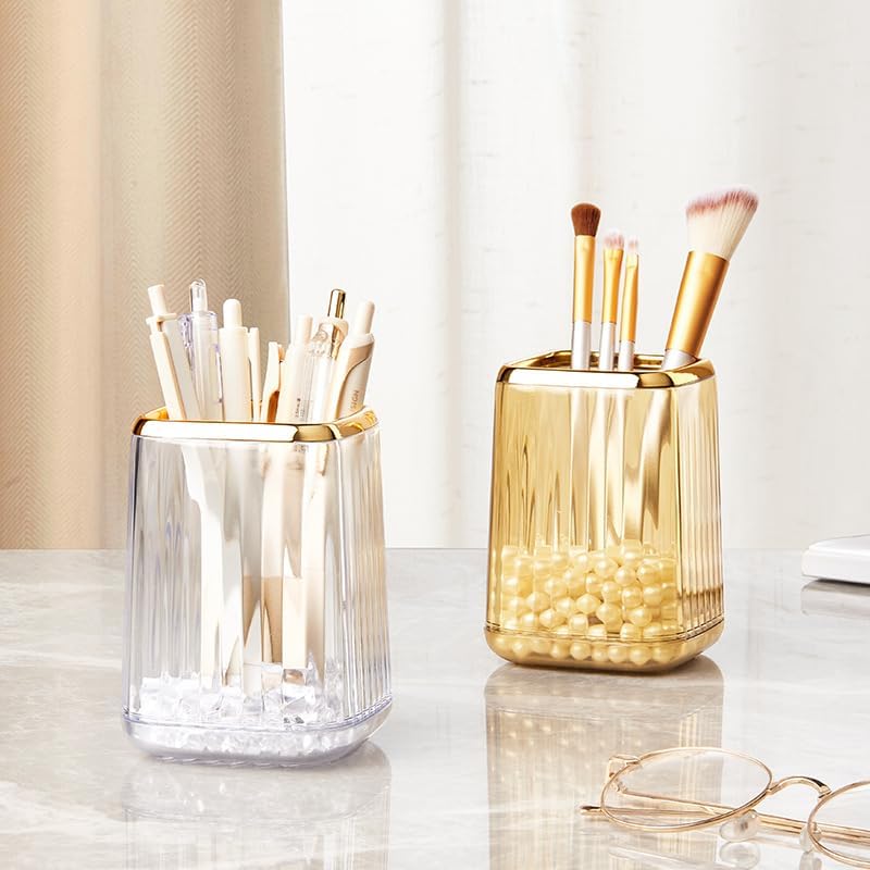 Green Plastic Pen Holder for Desk, Pencil Organizer Cup for Desk & Office