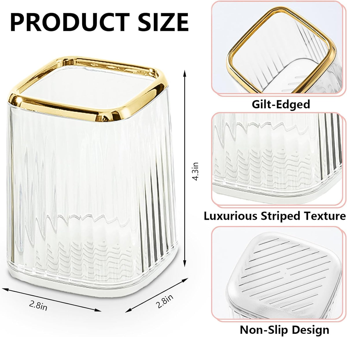 Green Plastic Pen Holder for Desk, Pencil Organizer Cup for Desk & Office