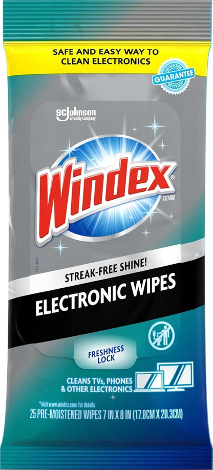 Electronic Cleaning Wipes, Anti-Static & Ammonia-Free, 25 Count