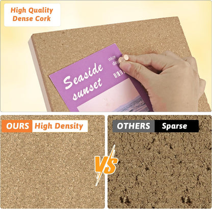 Wood Frame Bulletin Board, Cork Board, Wood, Small