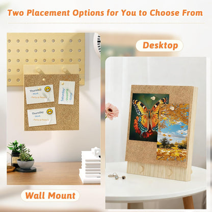 Wood Frame Bulletin Board, Cork Board, Wood, Small