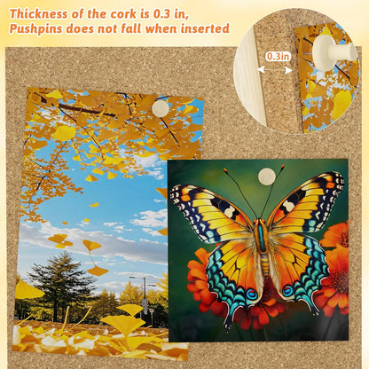 Wood Frame Bulletin Board, Cork Board, Wood, Small