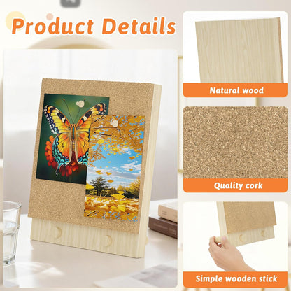 Wood Frame Bulletin Board, Cork Board, Wood, Small