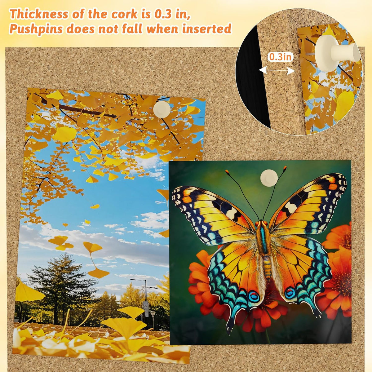 Wood Frame Bulletin Board, Cork Board, Wood, Small