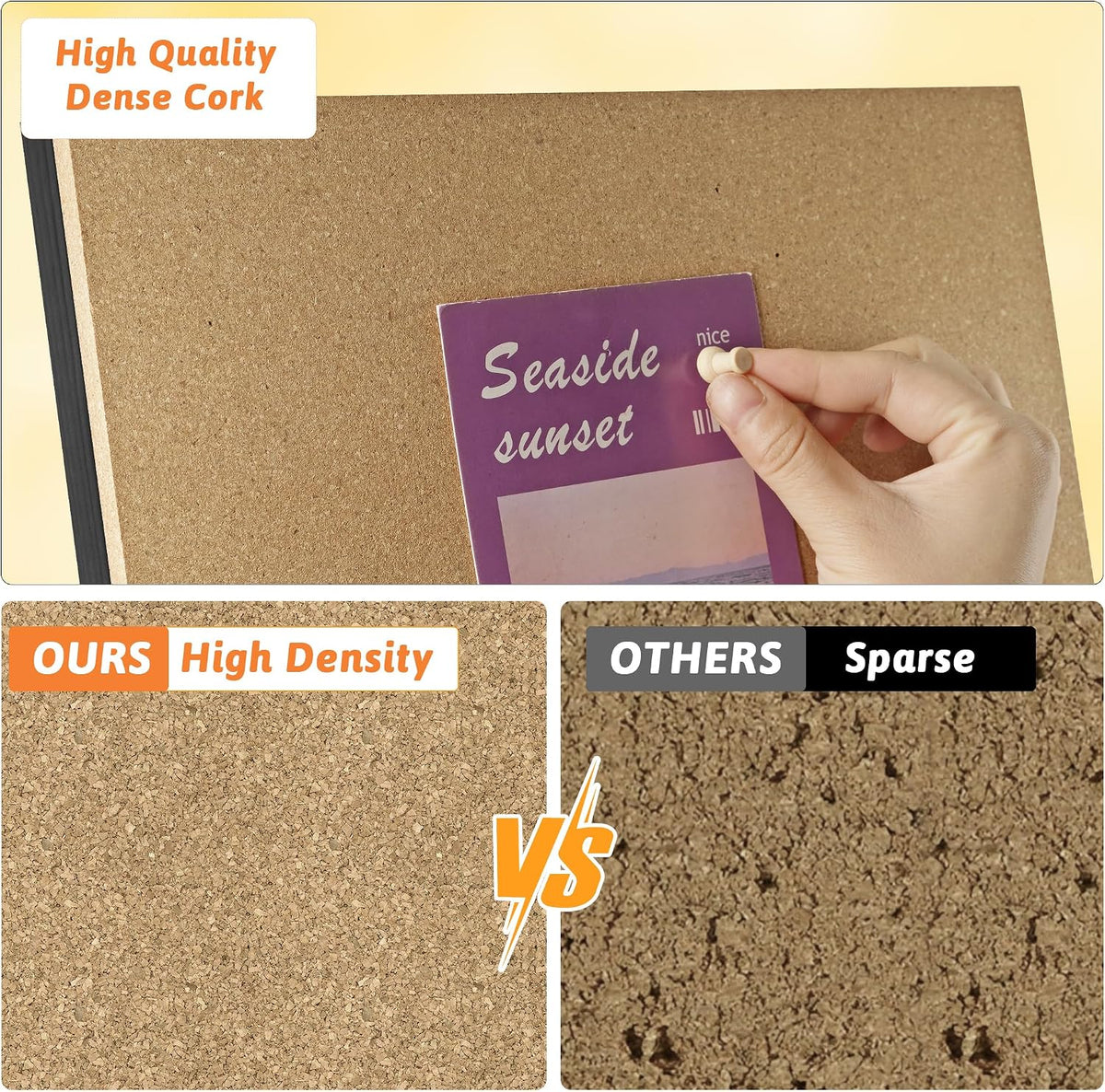 Wood Frame Bulletin Board, Cork Board, Wood, Small