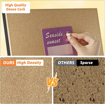 Wood Frame Bulletin Board, Cork Board, Wood, Small