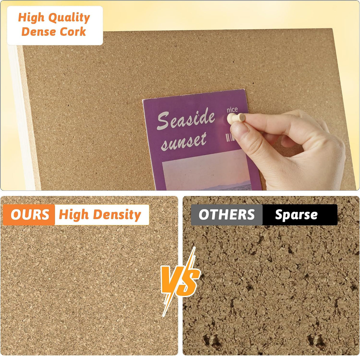 Wood Frame Bulletin Board, Cork Board, Wood, Small