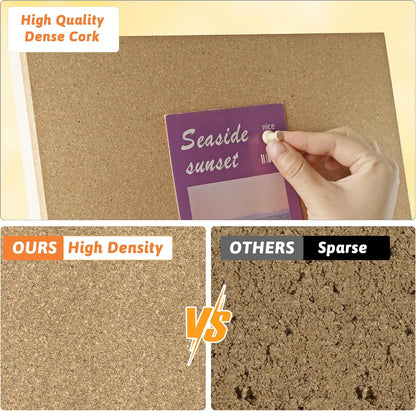 Wood Frame Bulletin Board, Cork Board, Wood, Small