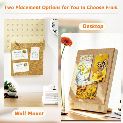 Wood Frame Bulletin Board, Cork Board, Wood, Small